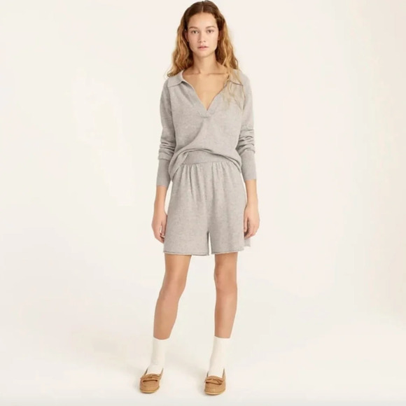 NWT J.Crew cashmere related pull - on short women's sz.M gray - Picture 1 of 7